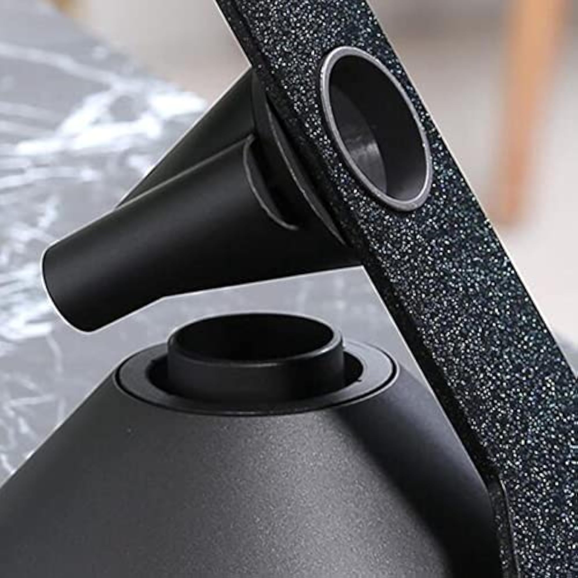 Portable Hair Dryer Holder for Bathroom, Black